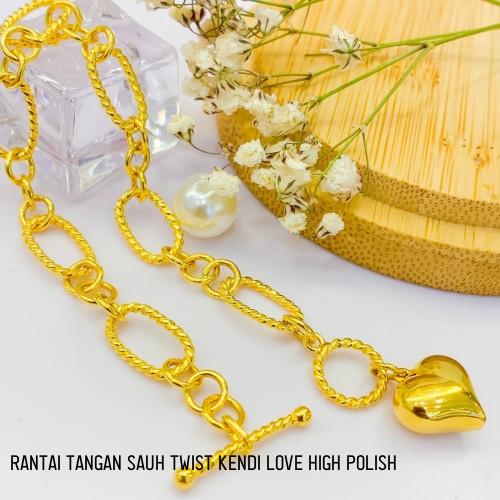 RANTAI TANGAN KAYANGAN SAUH TWIST KENDI LOVE HIGH POLISH